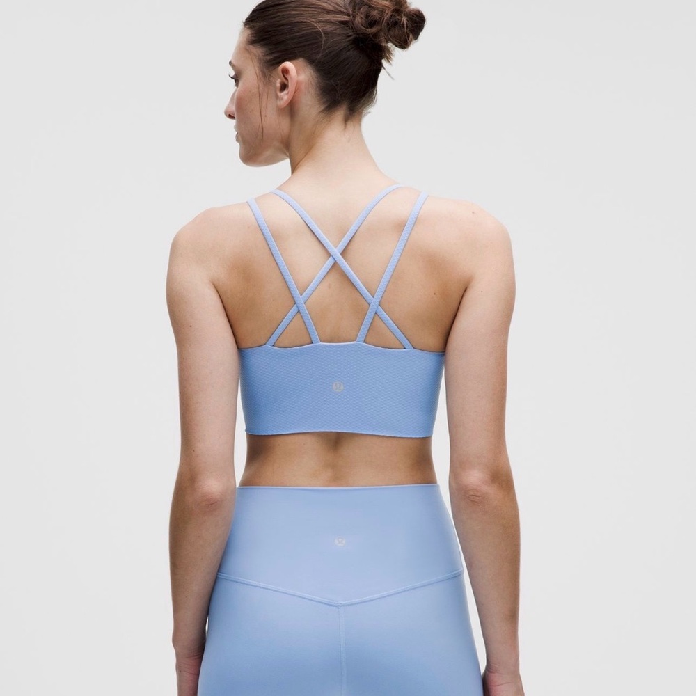 NWT Lululemon Like a Cloud Longline Bra, B/ C Cup Dot Sinatra Blue size 6